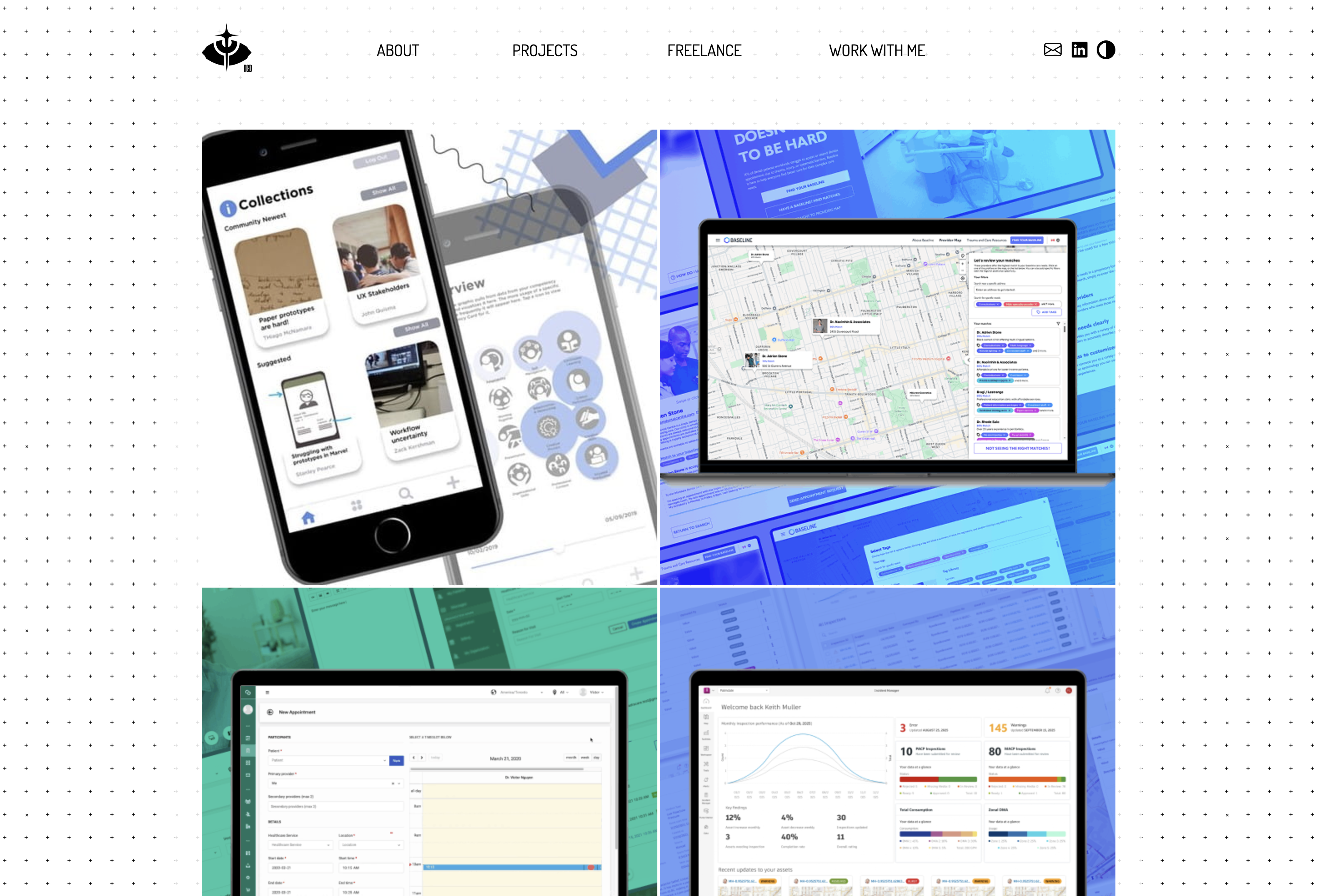 A page from Nicole Calzavara's website shown in light mode